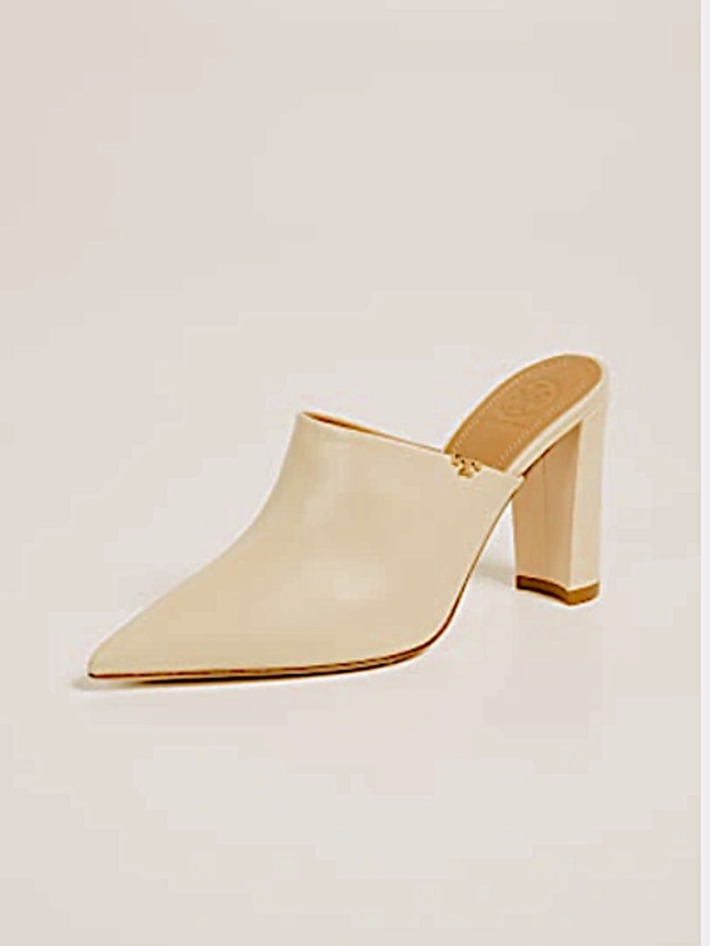 Tory Burch Beige Leather Penelope Mule Sandals